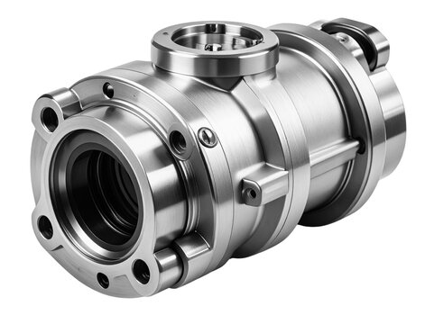 High-pressure fuel pump component for modern direct-injection vehicle engines, isolated on a transparent background PNG