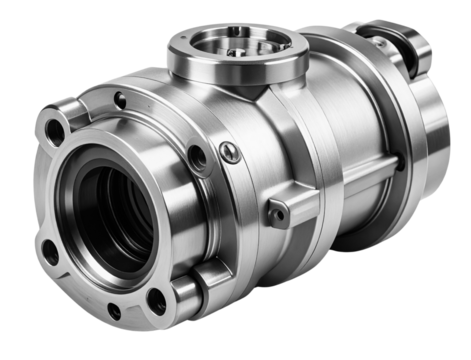 High-pressure fuel pump component for modern direct-injection vehicle engines, isolated on a transparent background PNG - Powered by Adobe