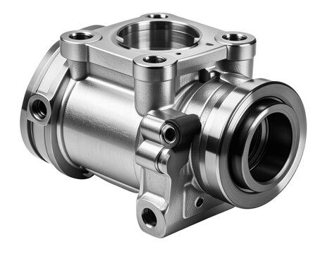 High-pressure fuel pump component for modern direct-injection vehicle engines, isolated on a transparent background PNG