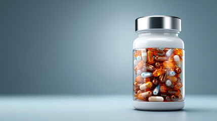 Secure health needs sleek white bottle, supplements medicines display visualization, pharmaceutical packaging concept, product container representation, wellness aesthetic symbolis