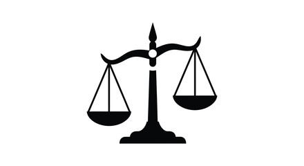A striking image of scales of justice representing balance and fairness in silhouette © Kuntol02