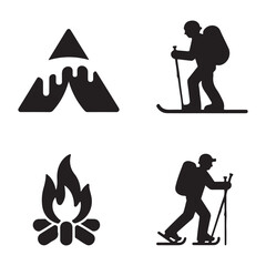 Winter camping slippers silhouette for cold outdoor comfort