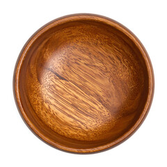 Handcrafted Acacia Wood Round Bowl - Top-Down View with Rich Organic Grain