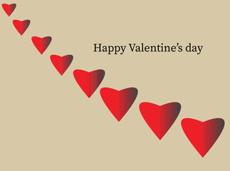 Falling hearts vector illustration for romantic Valentine&rsquo;s Day cards and loving greetings.