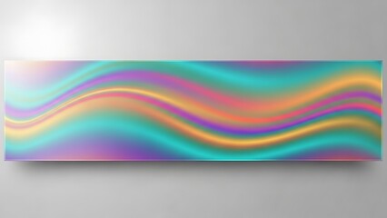 Horizontal rainbow ribbon waves abstract banner
