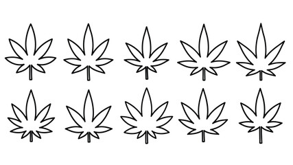 A collection of cannabis leaf designs presented in a striking silhouette © MD