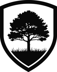 Large Tree Inside Shield Frame