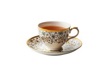 Elegant porcelain tea cup with floral design