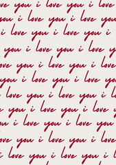 Valentine greeting card, love text lettering, wall art poster