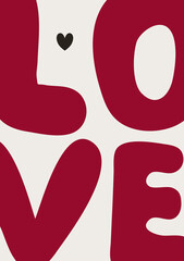 Valentines Day poster design, love quote greeting card