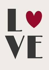 Valentines Day poster design, love quote greeting card
