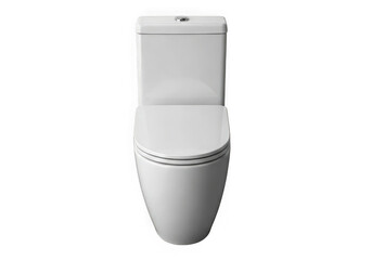 Modern white toilet with closed lid
