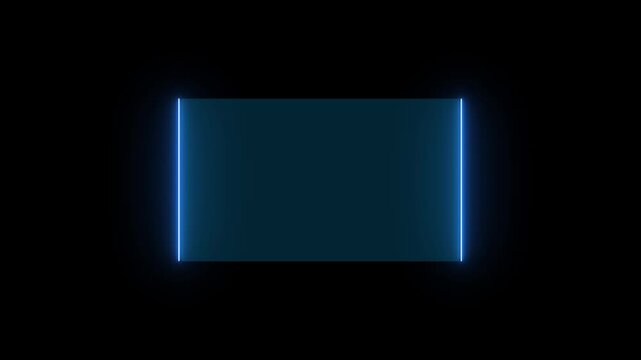HUD frame. Futuristic neon HUD frame with glowing digital interface border. Sci fi screen panel for UI overlay and callout titles. Neon rectangle frame with copy space on dark background.