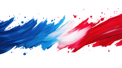 Colorful Paint Brush Strokes on Transparent Background