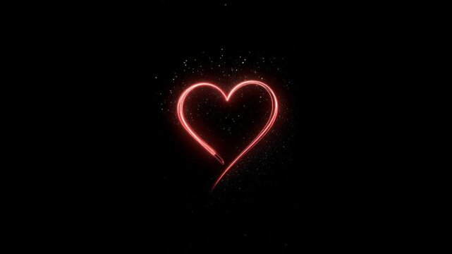 Heart Draw Animation Romantic Love Motion ai generated