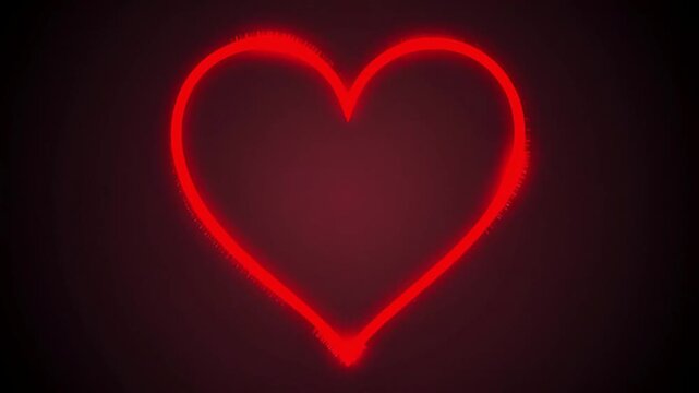 Heart Draw Animation Romantic Love Motion ai generated