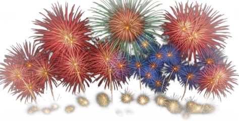 Colorful fireworks explosion in night sky, festive celebration background