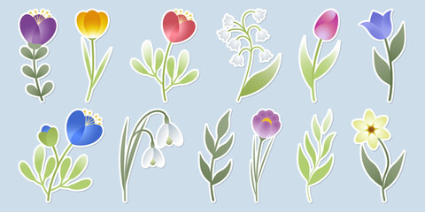 Spring Flower Sticker Set
