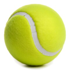 Close-up of a tennis ball isolated on white background