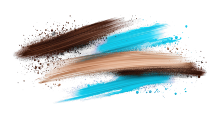 Colorful Brush Strokes on Transparent Background