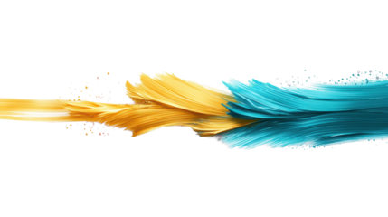 Vibrant Brush Strokes on Transparent Background