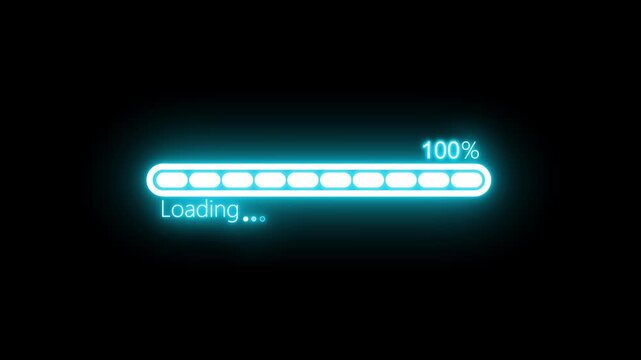 Futuristic Glowing Loading Bar Animation for Technology UI Projects