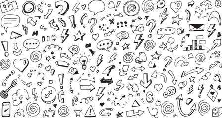 Obraz premium Collection of Hand Drawn Doodle Icons and Symbols 6.