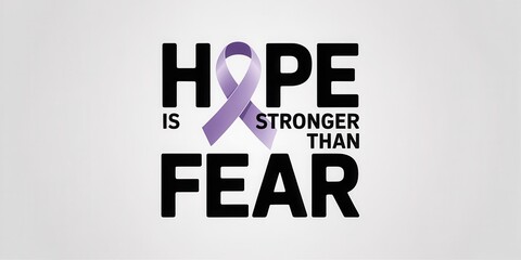 Hope is stronger than fear ribbon symbol