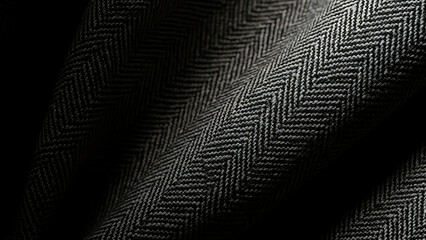 Close-up view of black and white zigzag patterned fabric