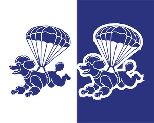 Joyful Dog Parachute Jump Artwork