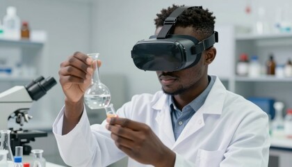 Virtual reality enhancing healthcare in medical labs professional innovations scientific exploration modern technology interactive learning