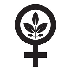 Eco Feminism Female Symbol Leaf Icon