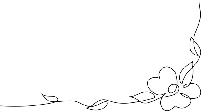 Delicate flower corner border Vector