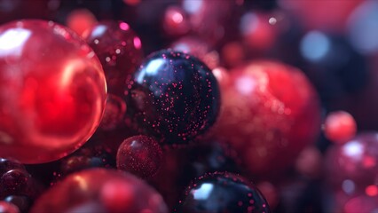 Abstract background of red balls,