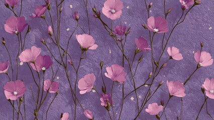 Purple background with pink flower,