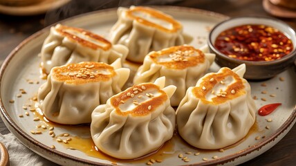 Assortment of Steamed & Pan-Fried Dumplings with Dipping Sauce