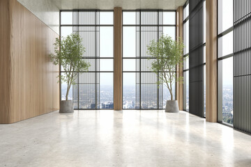 Fototapeta premium Modern style empty conceptual reception interior room 3d illustration