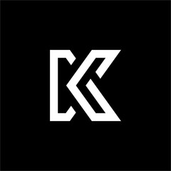 Fototapeta premium The interlocking letters KG or GK form a strong, open structure, symbolizing strong partnerships, connectivity, and fundamental growth.