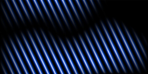 Modern rendering featuring a pattern of white diagonal lines with a blue glow against a dark background. The repetitive design creates abstract simple