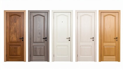 Row of Distinct Front Doors Symbolizing Architectural Diversity and Editorial Styling for Urban Identity