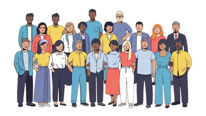 Fototapeta premium Diverse group of people standing together in a unified gathering