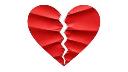 Broken heart icon isolated on transparent background