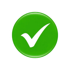 Green check mark icon isolated on white background