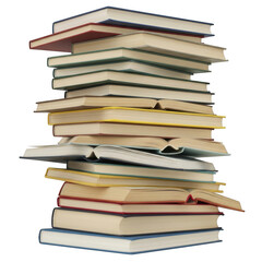 Stack of books isolated on white background
