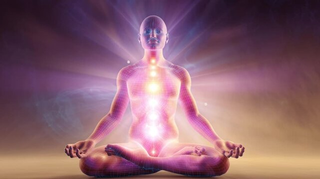 silhouette of a woman meditating