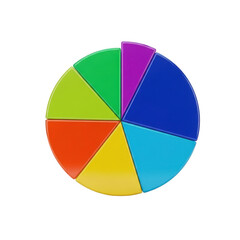 Colorful pie chart isolated on white background