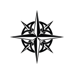 Obraz premium Celtic Compass Star Silhouette Icon Vector