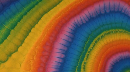 A vibrant rainbow-colored abstract design with swirling patterns and bright hues