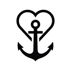 Heart And Anchor Symbol Icon Vector © Litonkumar