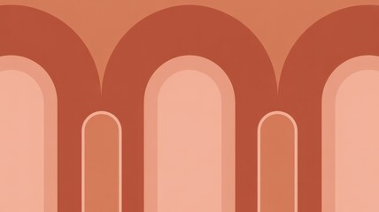 A vibrant abstract illustration of arches in various shades of orange